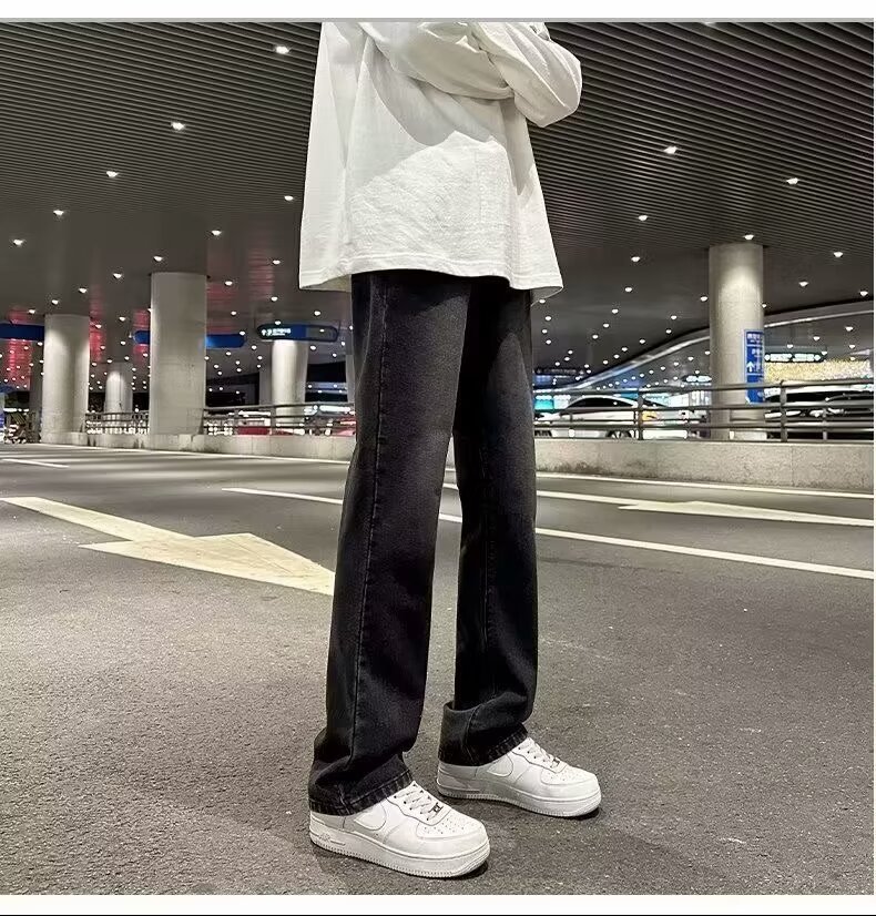 ストレートパンツ シンプルストレートデニムパンツ