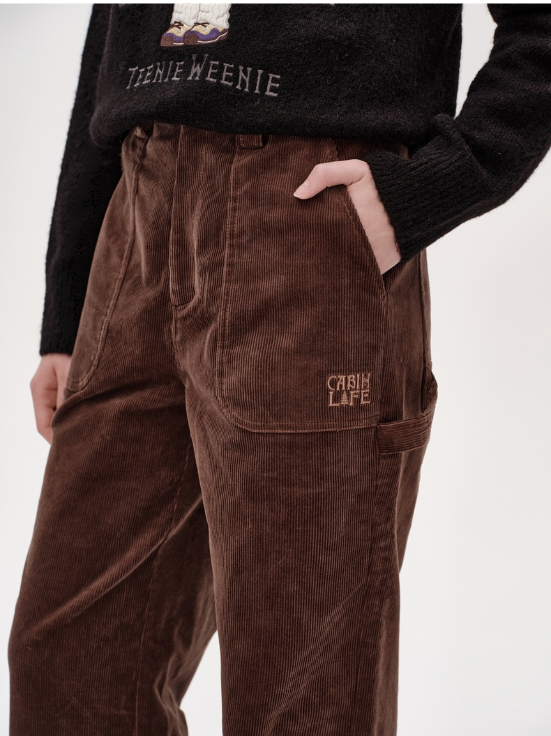 ストレートパンツ リラックスコーデュロイワイドパンツ