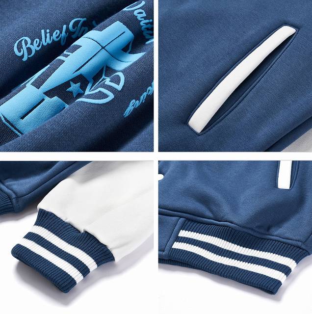 男女兼用スタジャン刺繍デザイン袖ライン全３色