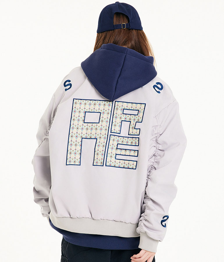 男女兼用文字刺繍中綿スタジャン