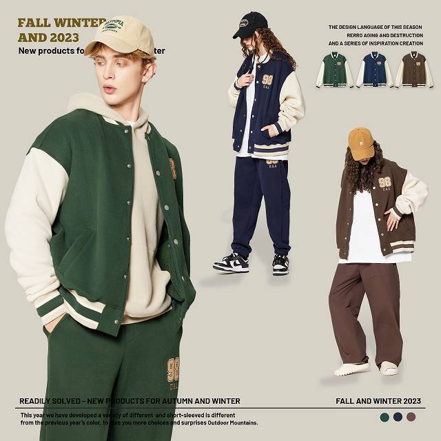 刺繍入りスタジャン男女兼用秋冬新作全4色