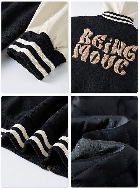 男女兼用刺繍入りフード付きスタジャン秋冬新作