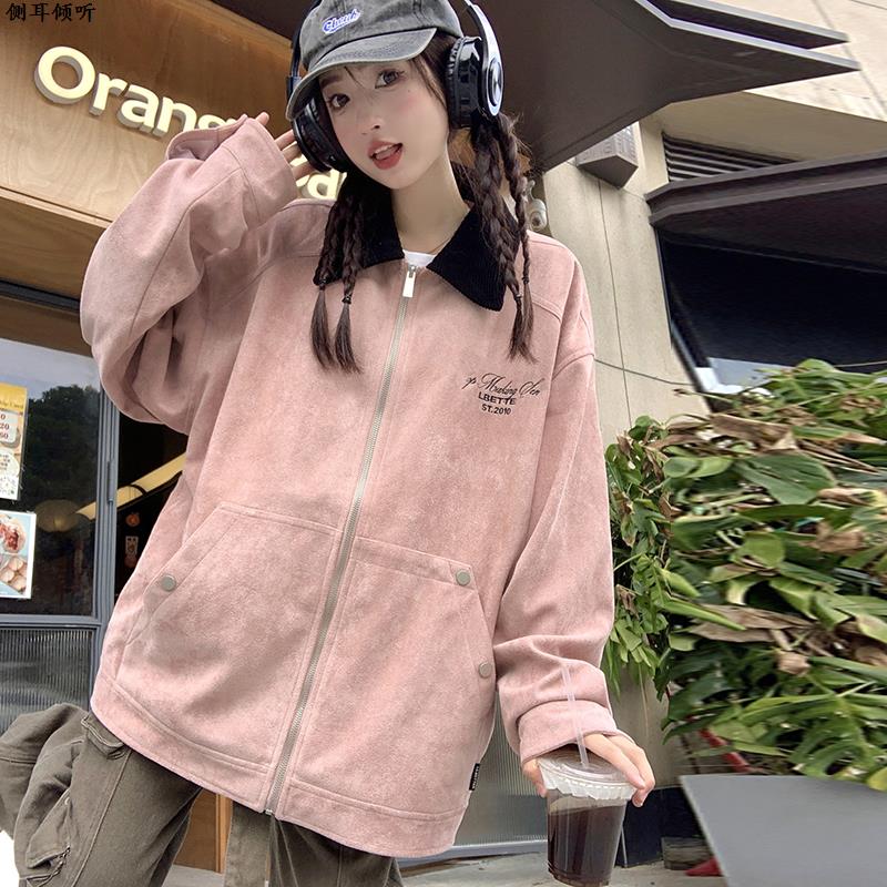 スタジャン ふわもこスエード調スタジャン