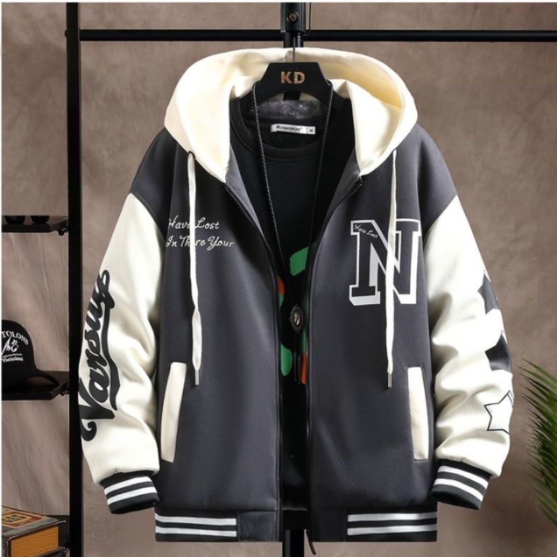 スタジャン フード付き切替デザインスブルータジャン