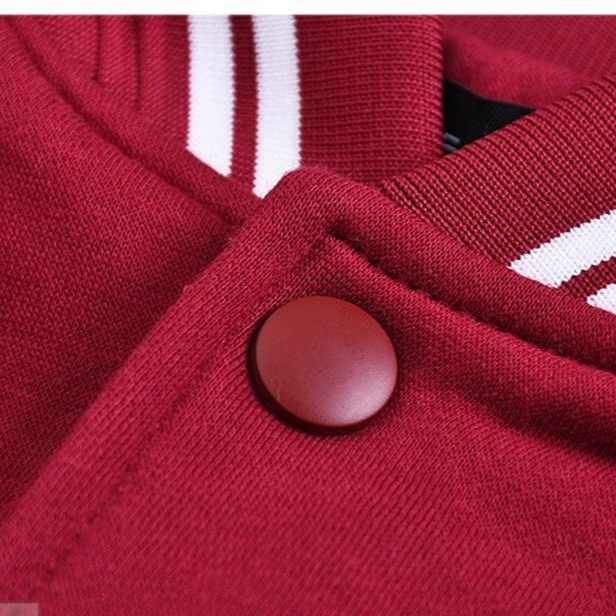 スタジャン 赤白ライン切替運動部風スタジアムジャンパー