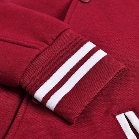 スタジャン 赤白ライン切替運動部風スタジアムジャンパー