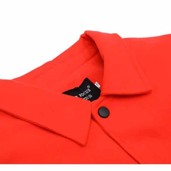 スタジャン赤 個性派刺繍デザイン切替袖スタジアムジャンパー