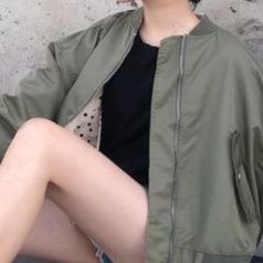 韓国風緑色スタジャン2Way上着ジャケット