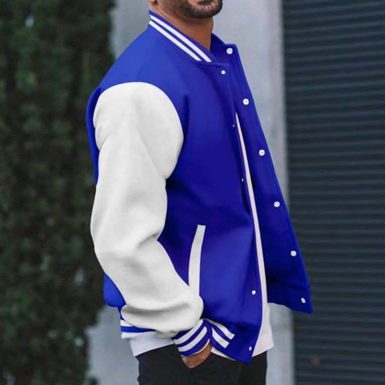 スタジャン 鮮やかな配色が映える本格派青スタジアムジャンパー