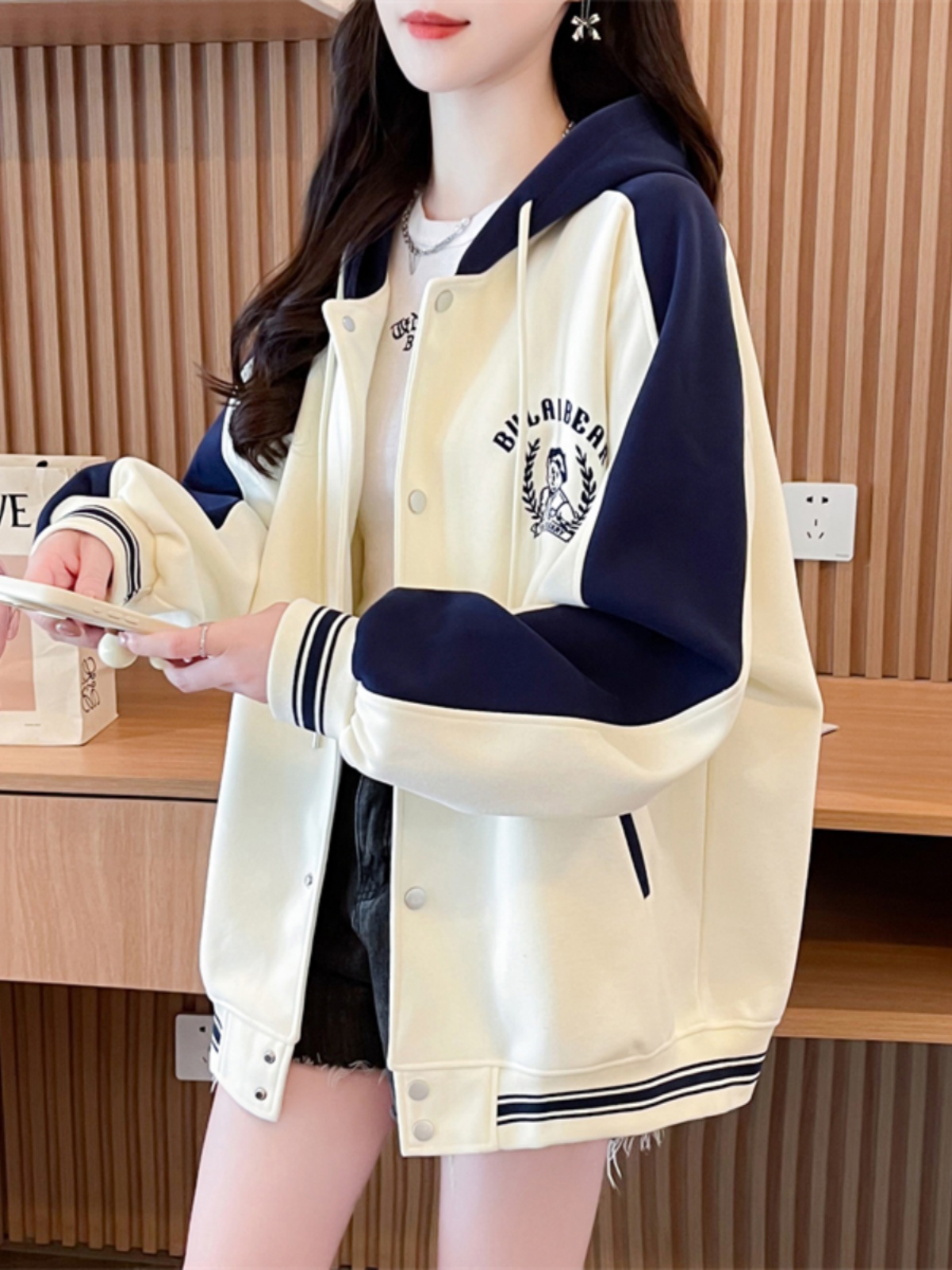 スタジャン 優雅バイカラースタジャン
