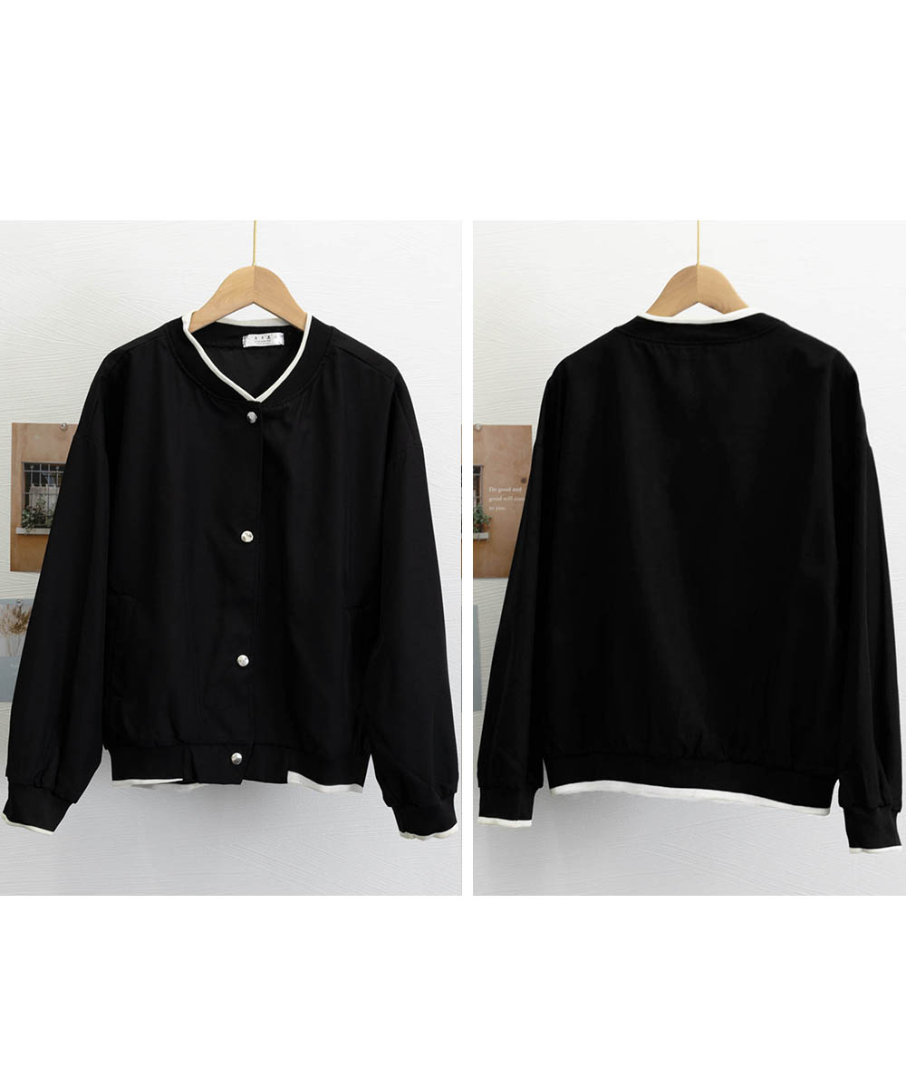 韓国風ショート丈スタジャン女性用軽量ブルゾン