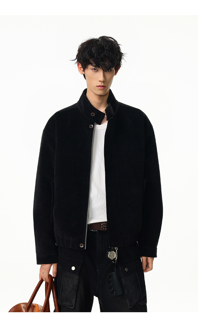 メンズ無地スタジャン男女兼用秋冬新作ブラック