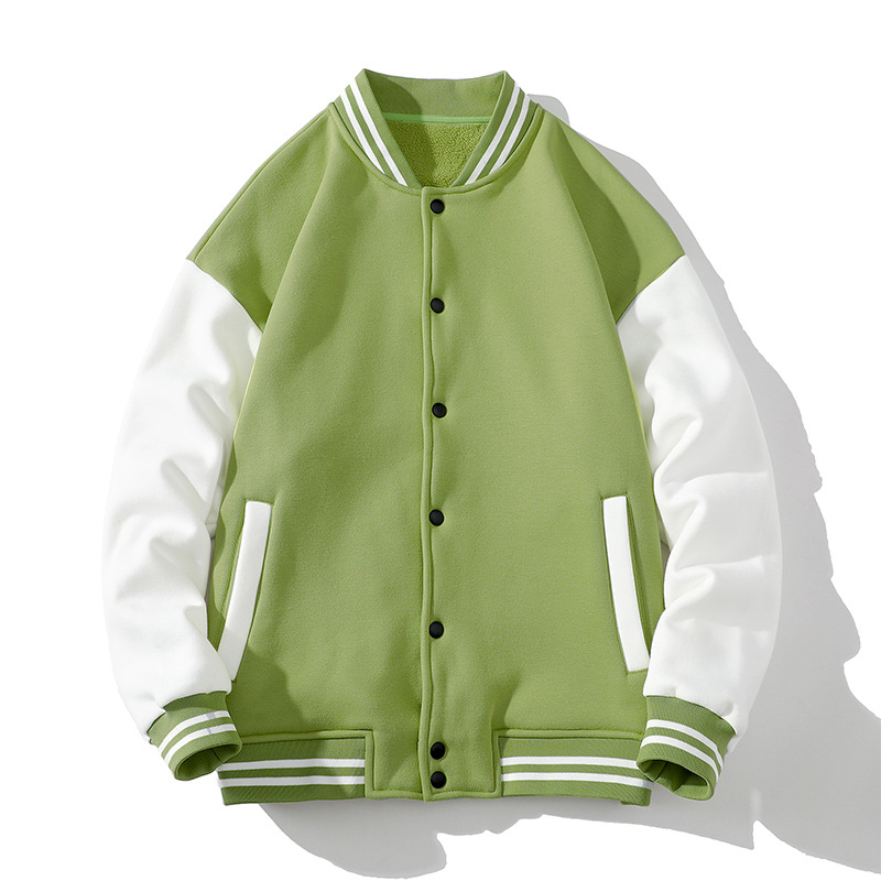 スタジャン 爽やかなツートーンデザインのカジュアルスタジャン