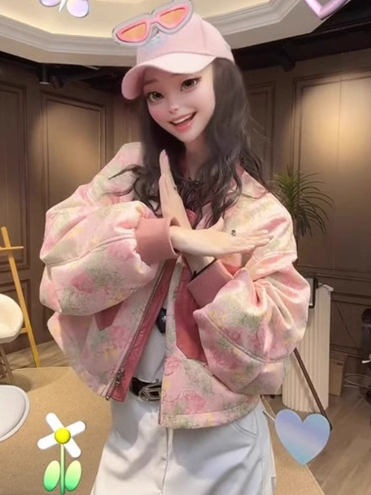 スタジャン 華やか花柄スタジャン