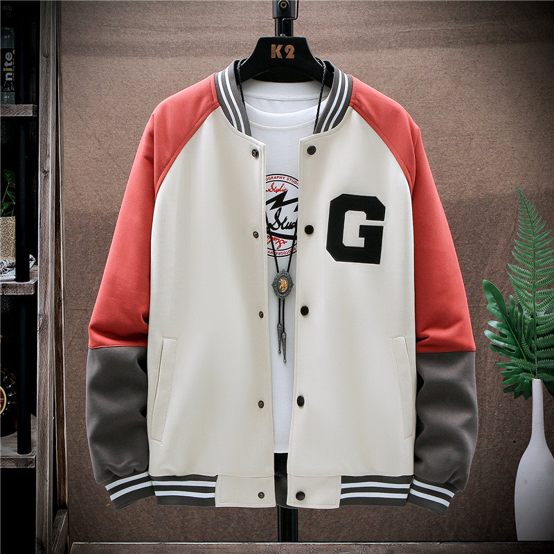 スタジャン 刺繍ワッペン付きラグランスリーブスタジアム青ジャンパー