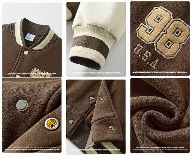 刺繍入りスタジャン男女兼用秋冬新作全4色