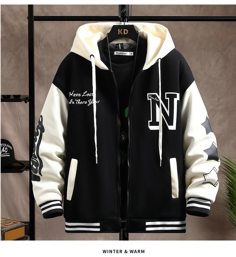 スタジャン フード付き切替デザインスブルータジャン