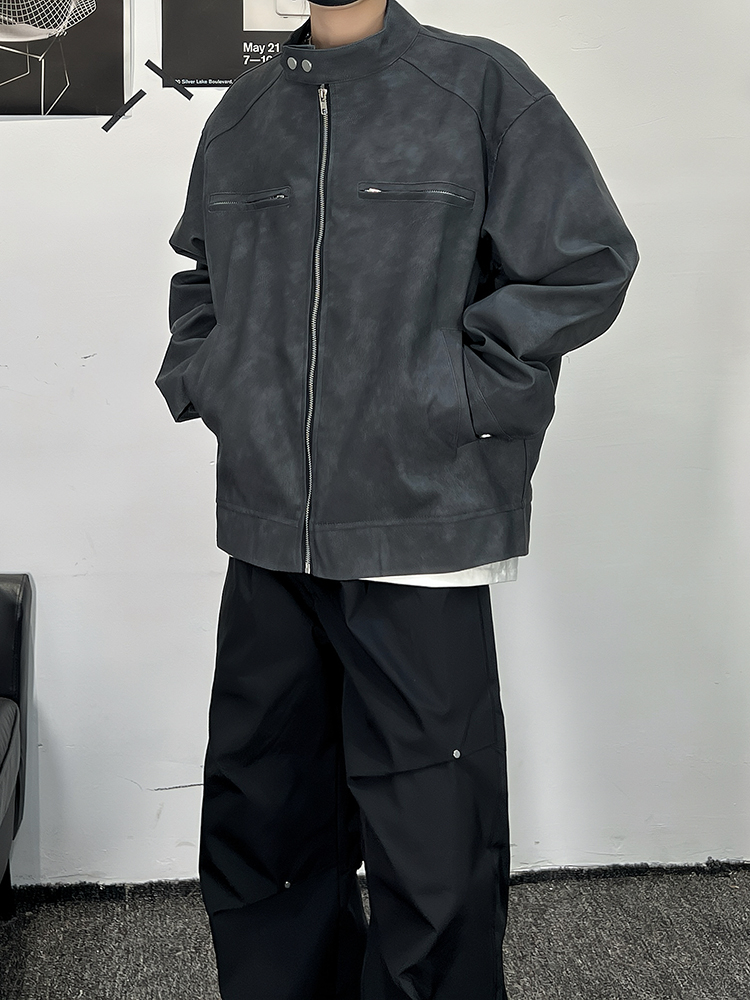 スタジャン 革職人こだわりスタンドジャケット