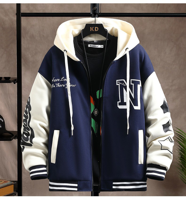 スタジャン フード付き切替デザインスブルータジャン