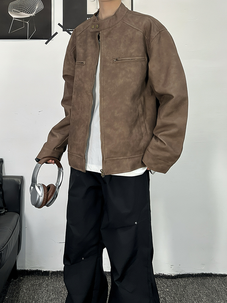 スタジャン 革職人こだわりスタンドジャケット