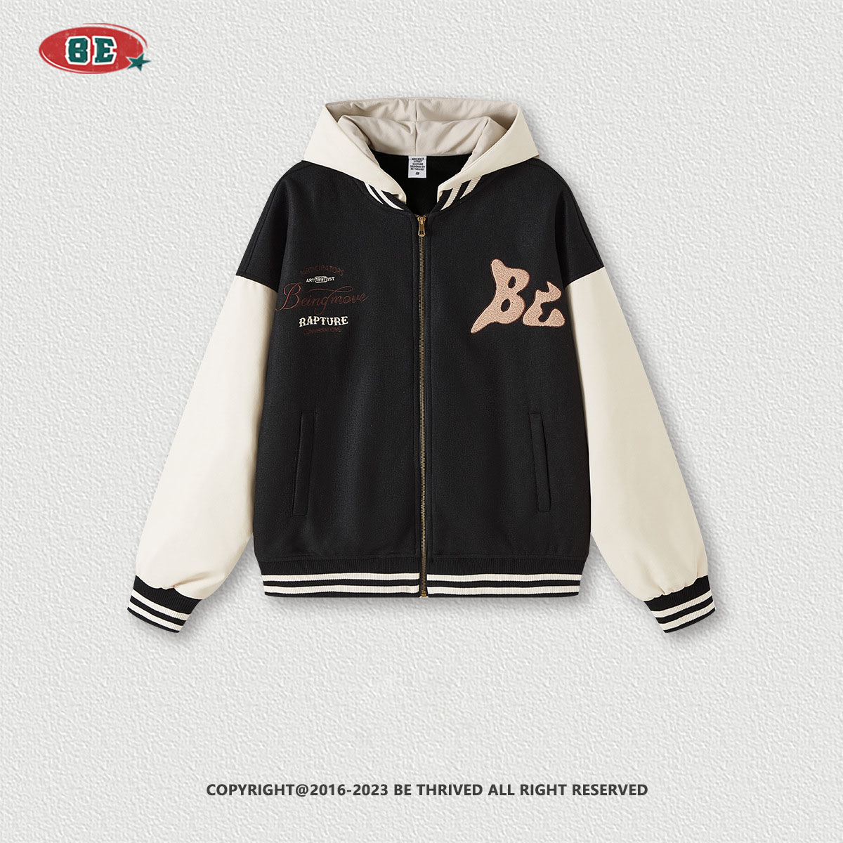 男女兼用刺繍入りフード付きスタジャン秋冬新作