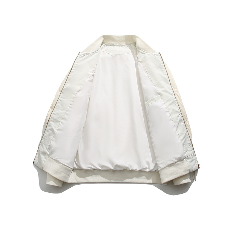 キルティング中綿スタジャン 男女兼用 秋冬 カーキグリーン