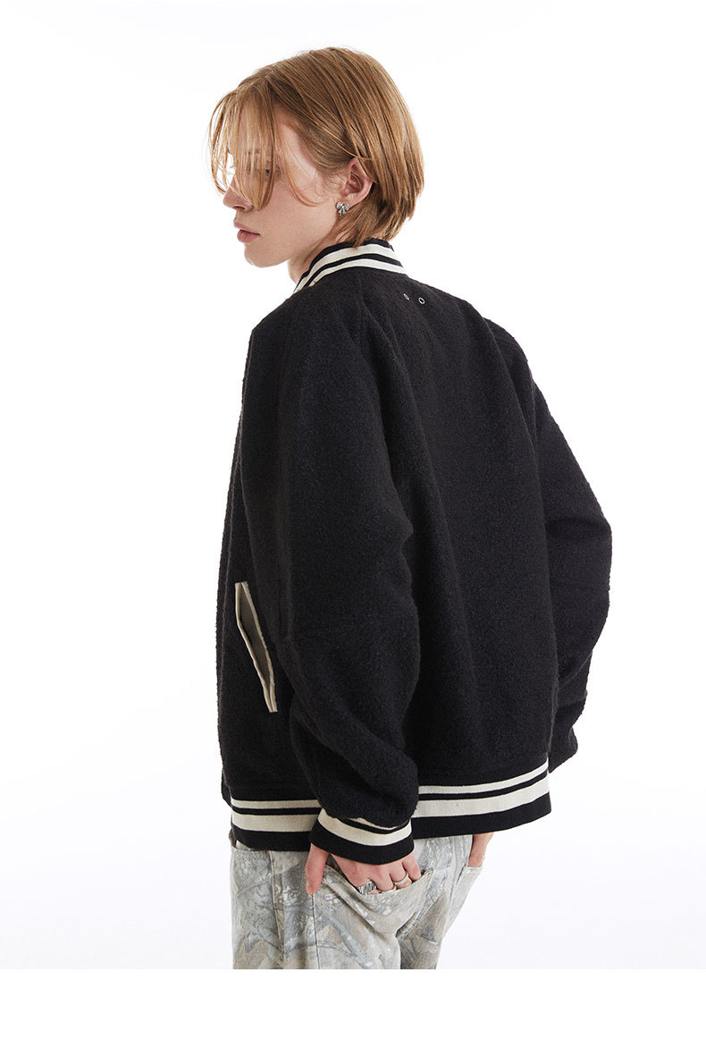 男女兼用スタジャン無地グレー秋冬アウター