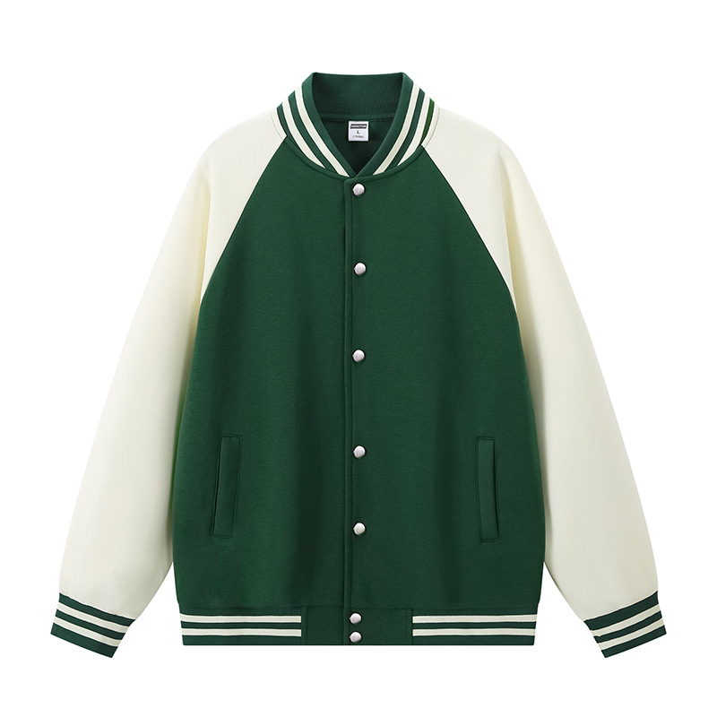 スタジャン 配色切替デザインラグランスリーブスタジアムジャンパー