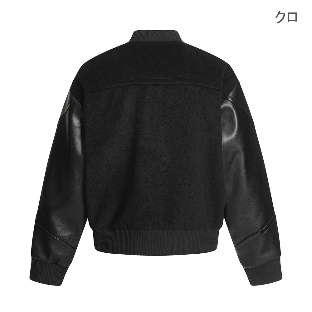 合成皮革袖スタジャン男女兼用ストリート系ジャケット