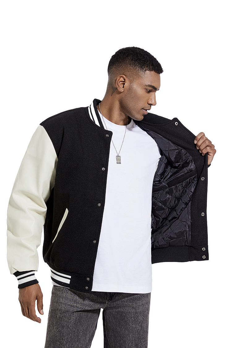 メンズ 秋冬 本格派スタジャン ウール混素材 全6色