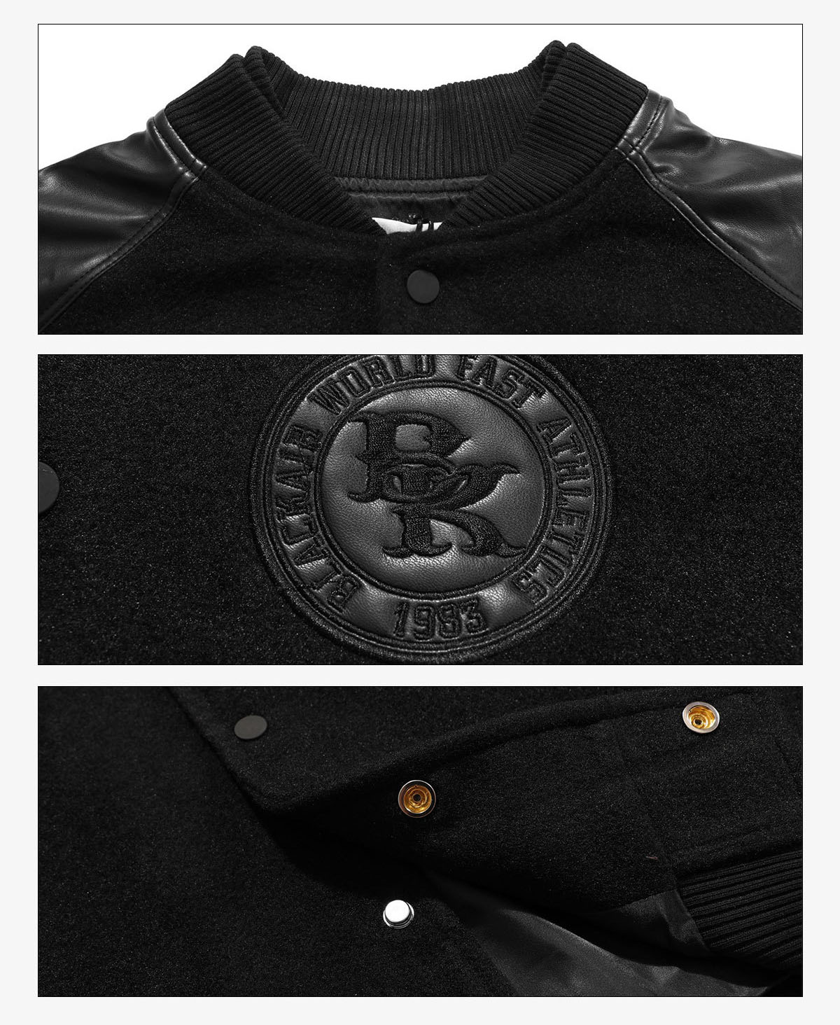 刺繍入り男女兼用スタジャン茶色系秋冬新作