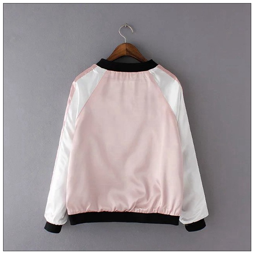 花柄刺繍リバーシブルスタジャン女性用春アウター