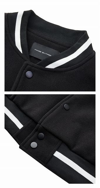 袖革切替スタジャン 男女兼用 刺繍デザイン 秋冬新作