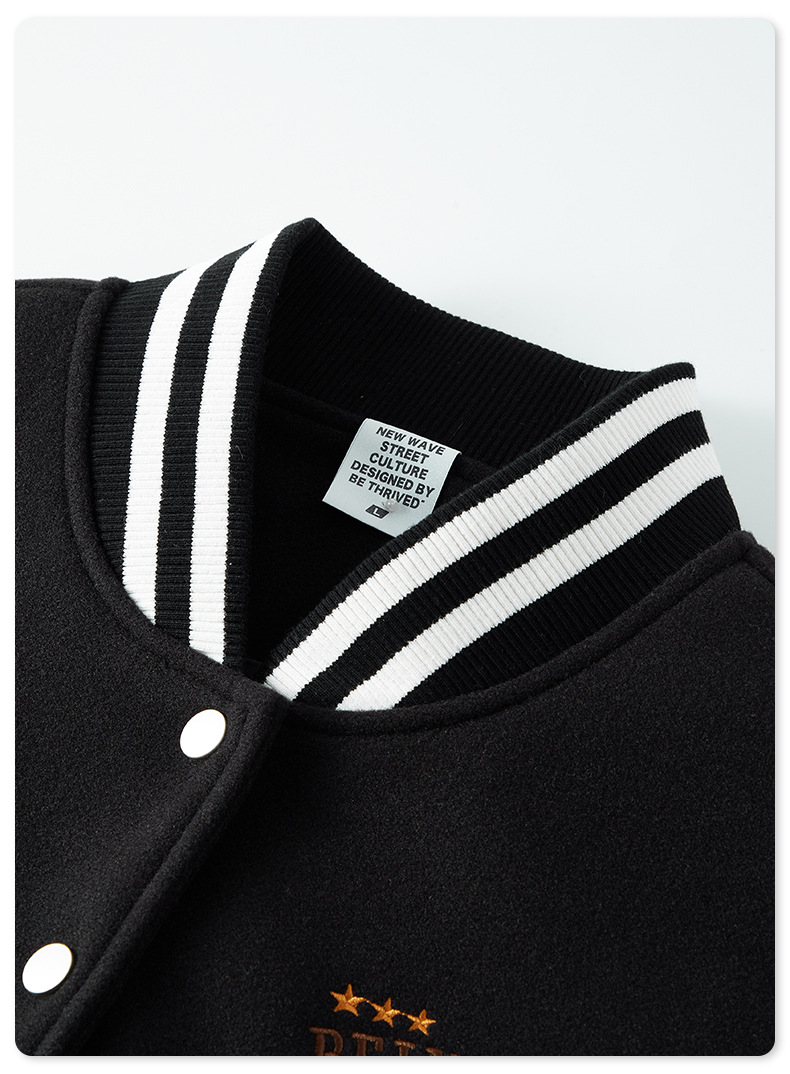 迷彩袖刺繍入りスタジャン男女兼用秋冬新作