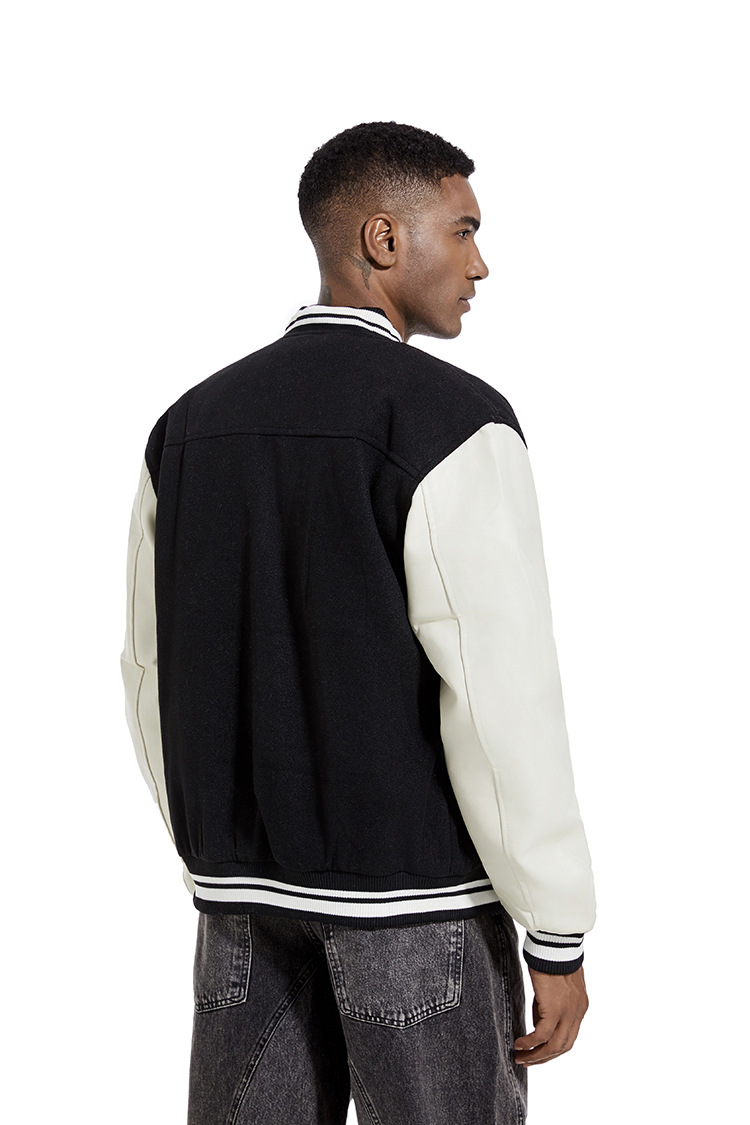 メンズ 秋冬 本格派スタジャン ウール混素材 全6色