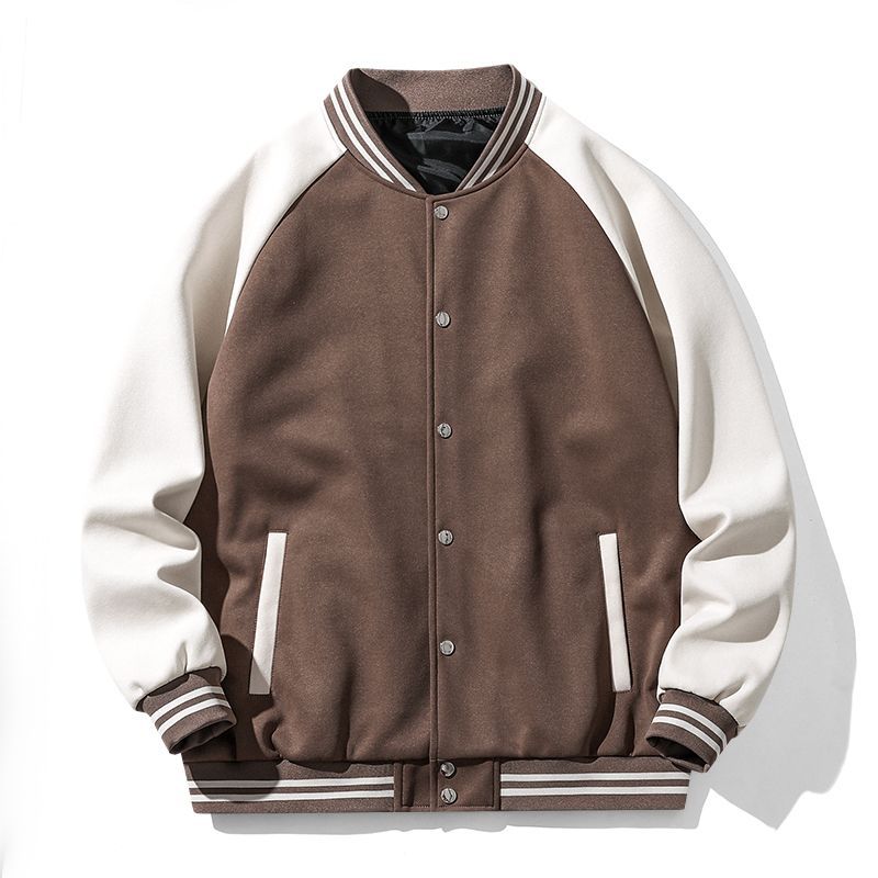 スタジャン 爽やかツートン配色ラグランスリーブ青スタジアム