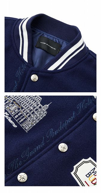 刺繍パッチ付き男女兼用スタジャン秋冬新作