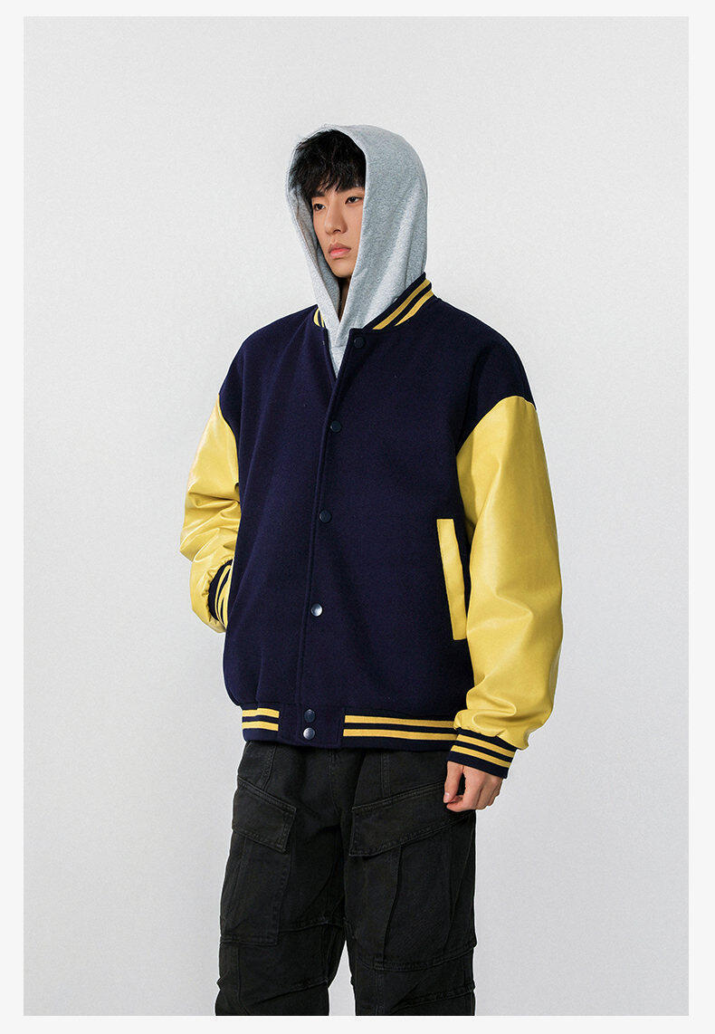 メンズスタジャン カレッジ風配色ブルゾン 全4色