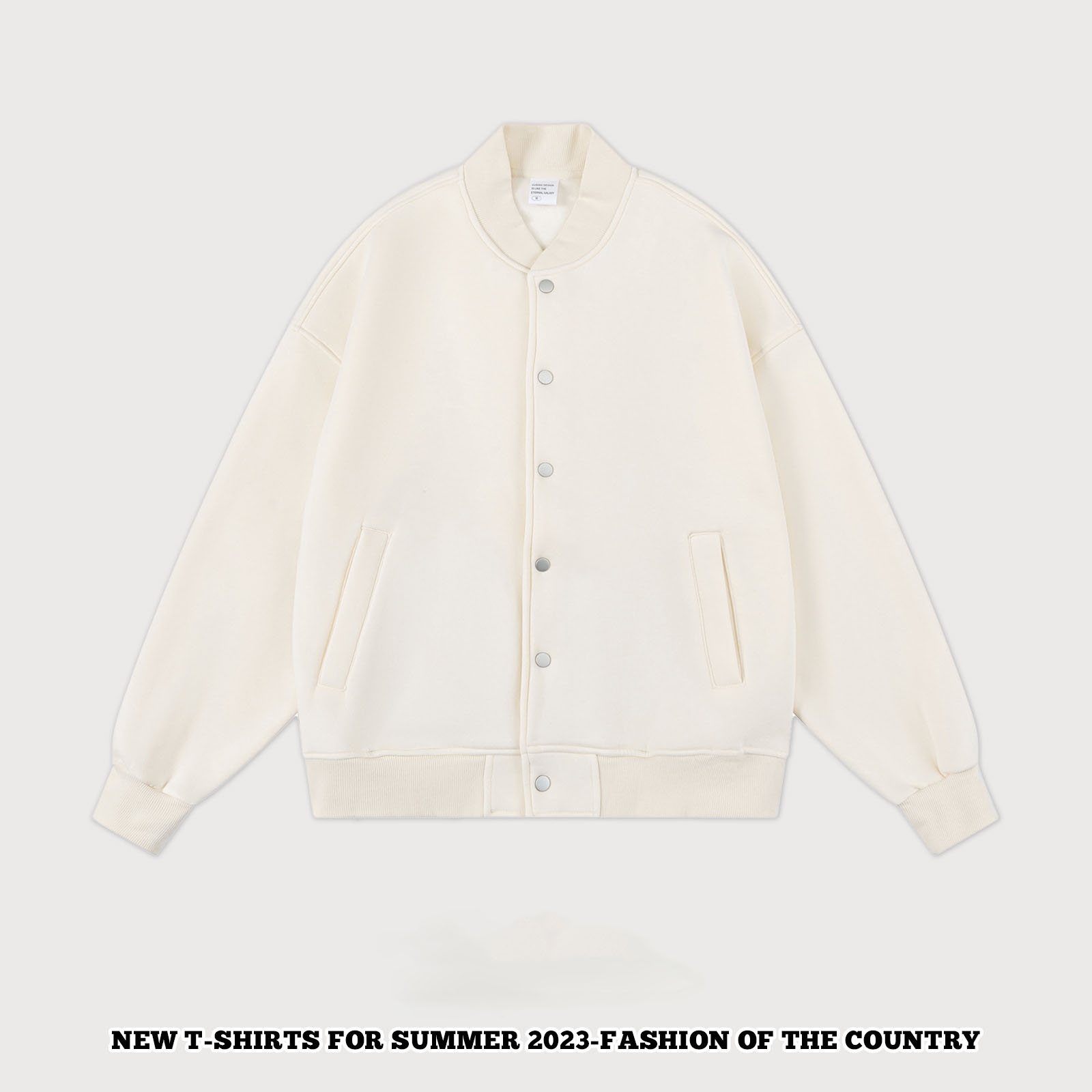 男女兼用 無地 スタジャン ゆったり ベースボールジャケット 秋冬