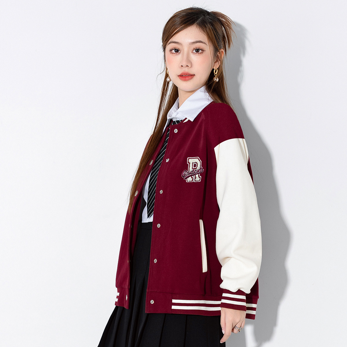 スタジャン 赤 学園風アカデミックスタジャン
