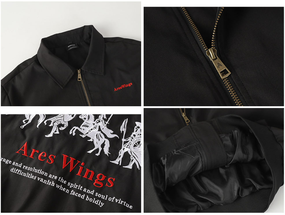 男女兼用アメカジ古着風スタジャン刺繍入り全2色