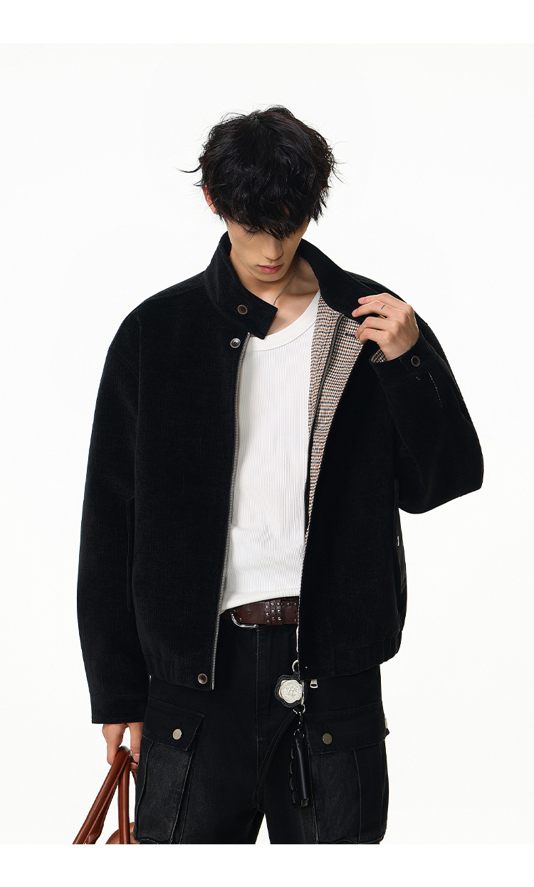 メンズ無地スタジャン男女兼用秋冬新作ブラック