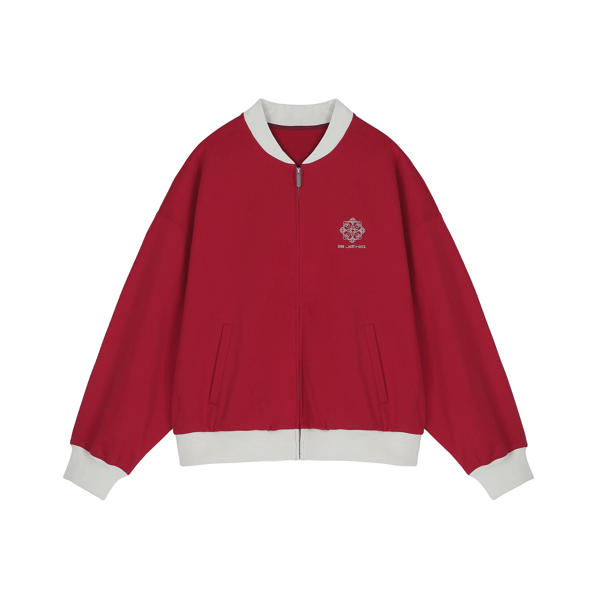 スタジャン 学院風バイカラーフーディスタジャン