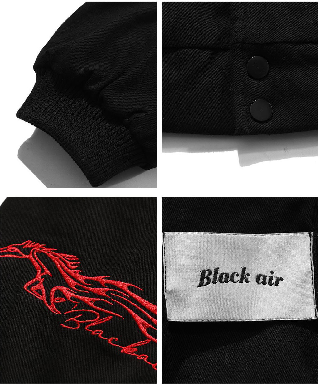 男性用刺繍入りスタジャン防寒中綿入り秋冬アウター全3色