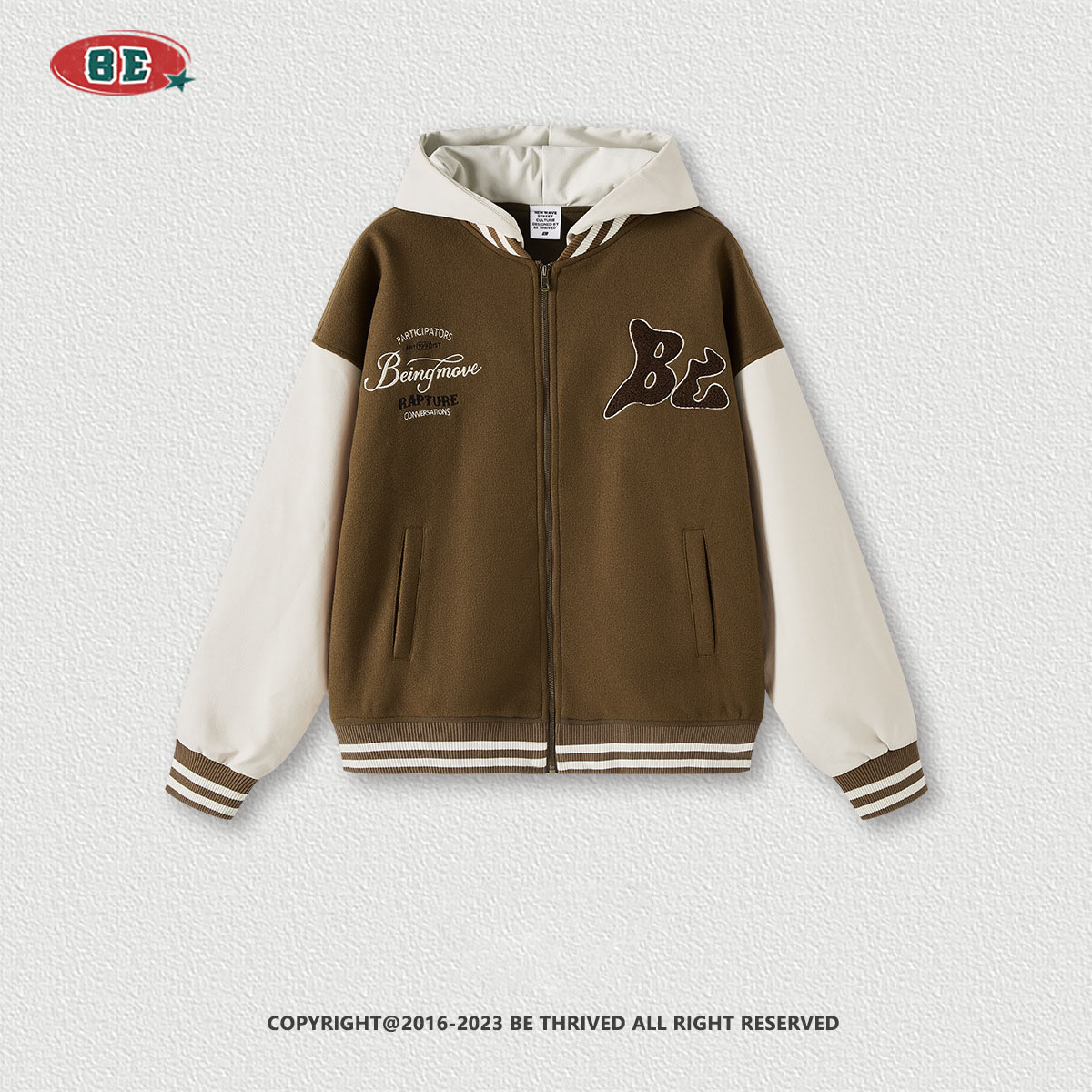 男女兼用刺繍入りフード付きスタジャン秋冬新作