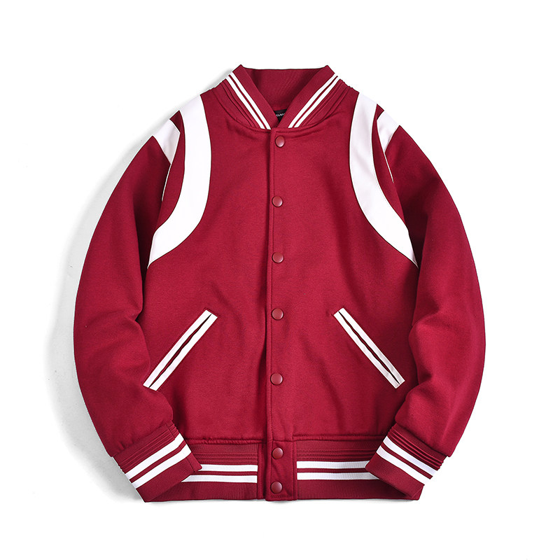 スタジャン 赤白ライン切替運動部風スタジアムジャンパー