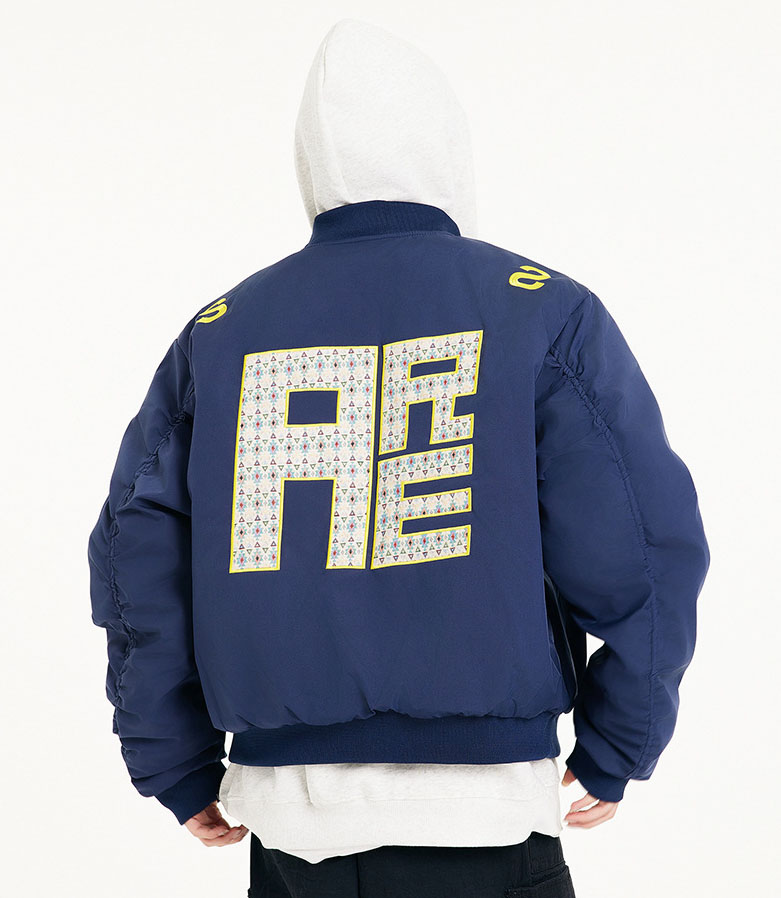 男女兼用文字刺繍中綿スタジャン