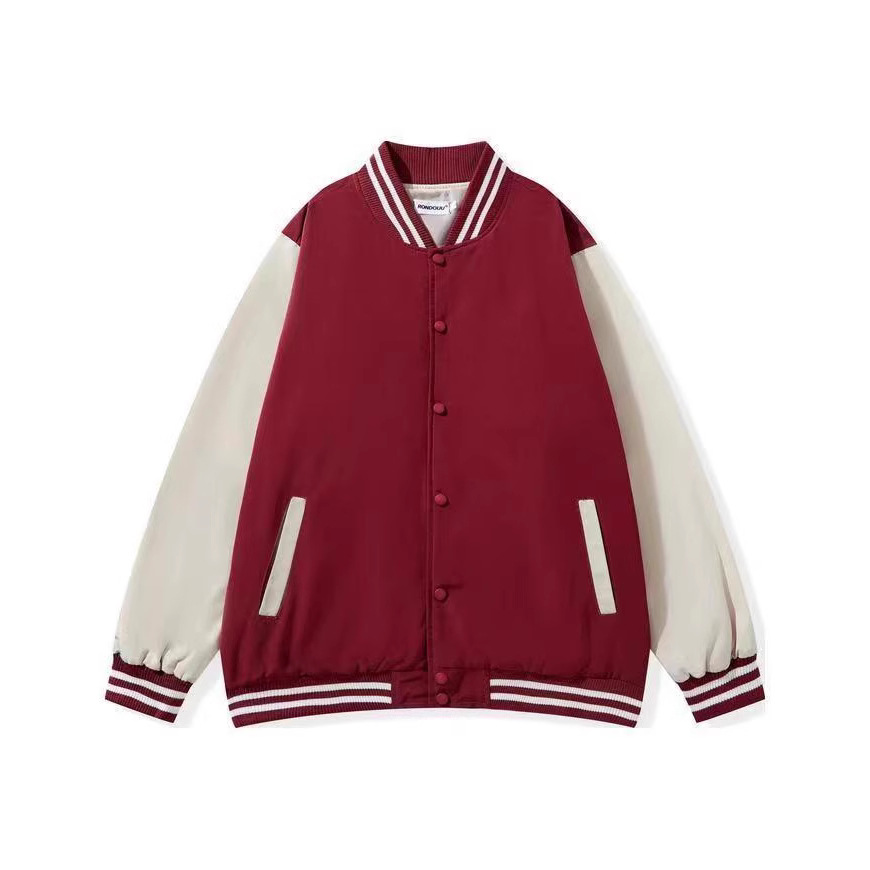 スタジャン ツートーンカレッジ風袖切替赤スタジアムジャンパー