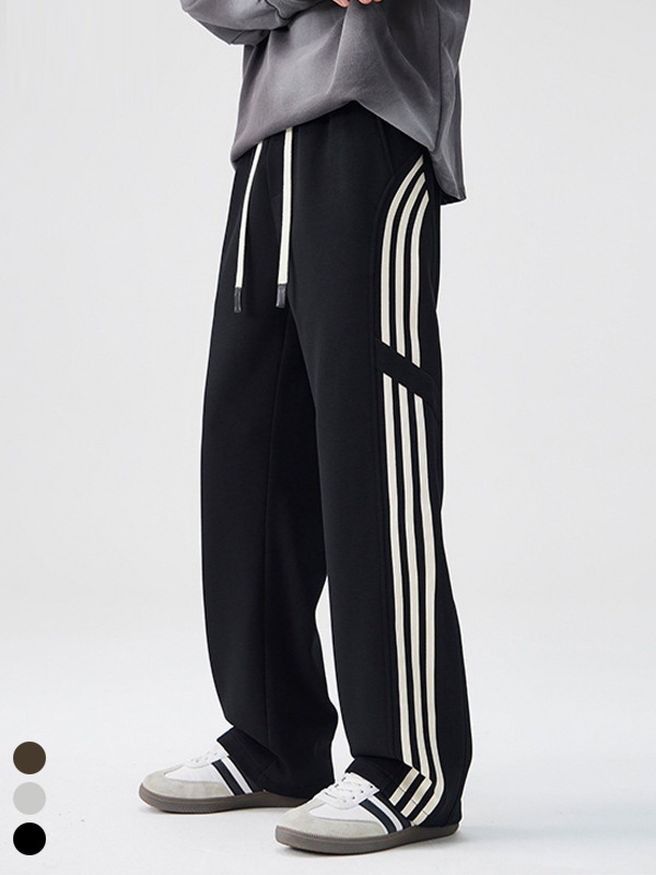 メンズスポーツウェア 男女兼用サイドライン入りスポーツジョガーパンツ全3色