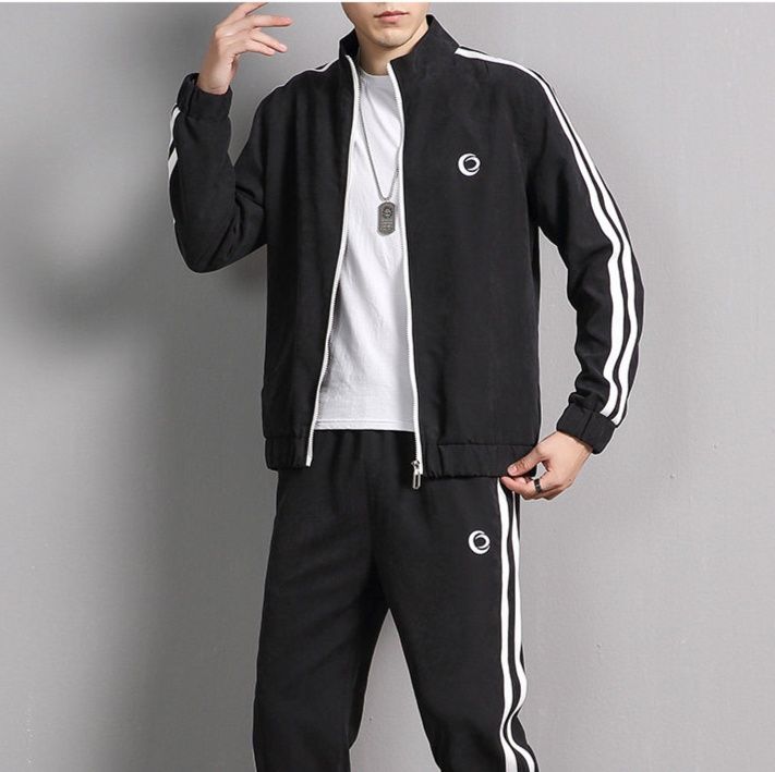 メンズスポーツウェア サイドライン入りジャージ上下セット